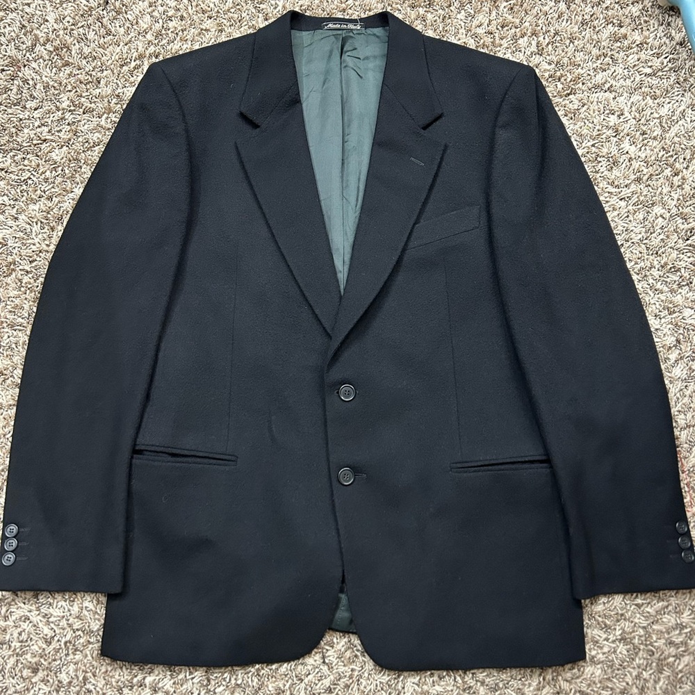 Valentino Uomo Black Wool Cashmere Men’s Blazer Sz 41R